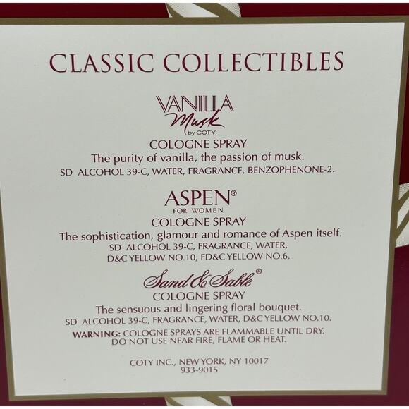 COTY INC. 3 Piece "Classic Collectibles" Cologne Sprays .33.375.33 FL OZ. - Picture 6 of 6